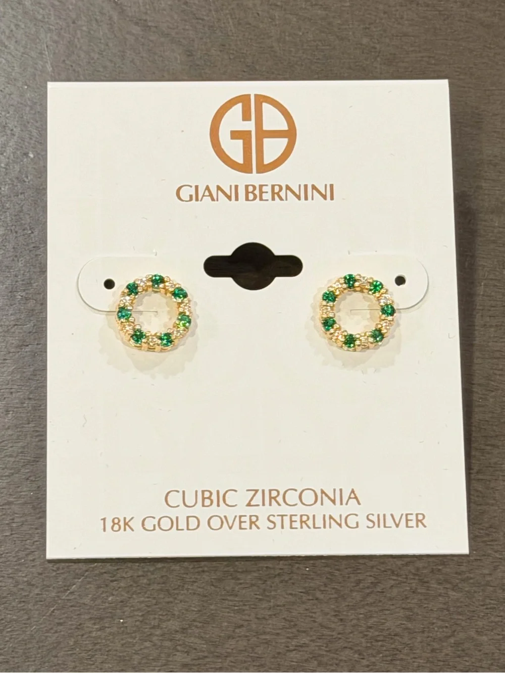 Giani Bernini Lab-Grown Green Quartz & Cubic Zirconia Circle Stud Earrings